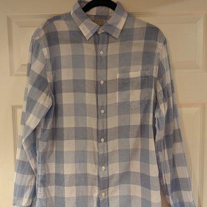 Sonoma Men's/Teen's Blue & White Plaid Button Down Dress Shirt - Med